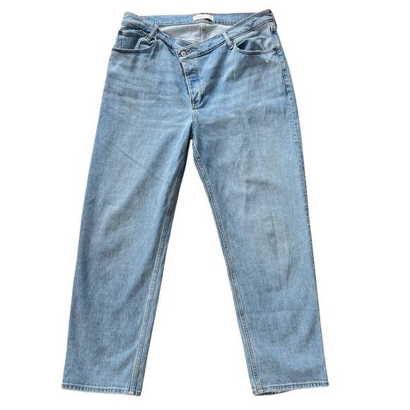 Abercrombie & Fitch The Dad High Rise Crossover Button Fly Jeans Size 33 - Picture 1 of 9